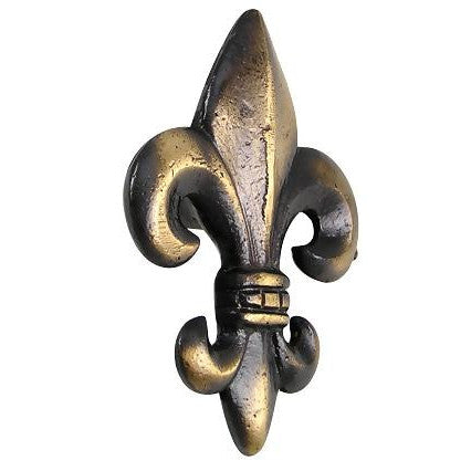 2 5/8 Inch Fleur de Lis Knob (Antique Brass Finish) COPPER MOUNTAIN HARDWARE