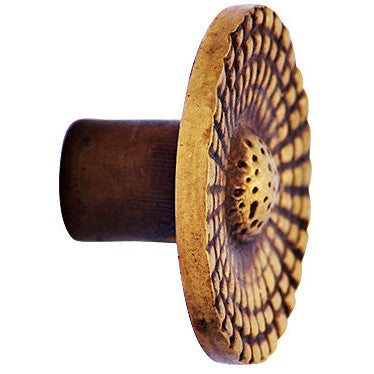 1 Inch Solid Brass Art Deco Style Round Knob (Antique Brass Finish) COPPER MOUNTAIN HARDWARE