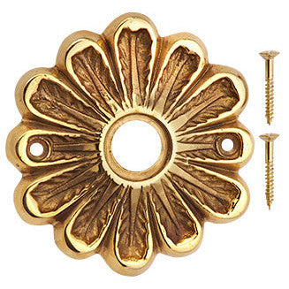 Solid Brass Flower Style Rosette (Polished Brass Finish) Copper Mountain Hardware