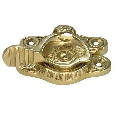 Floral Victorian Solid Brass Sash Window Lock (Polished Brass Finish) Copper Mountain Hardware