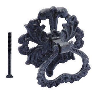 3 Inch Victorian Leaves Baroque / Rococo Ring Pull (Oil Rubbed Bronze Finish) COPPER MOUNTAIN HARDWARE