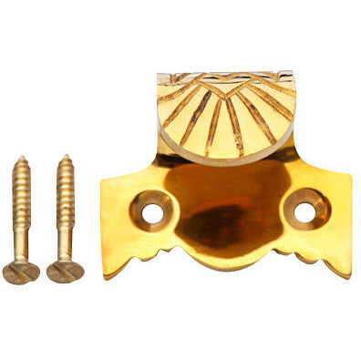 Solid Brass Sash Lift with Art Deco Pattern