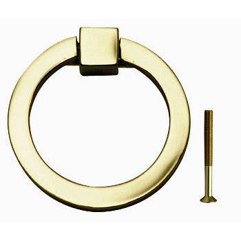 3 Inch Mission Style Solid Brass Drawer Ring Pull (Polished Brass) COPPER MOUNTAIN HARDWARE