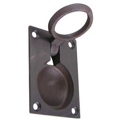 2 1/2 Inch Solid Brass Traditional Flush Ring Pull (Oil Rubbed Bronze Finish) DELTANA