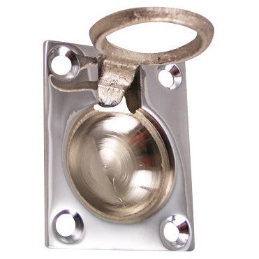 1 3/4 Inch Solid Brass Traditional Flush Ring Pull (Polished Chrome Finish) DELTANA