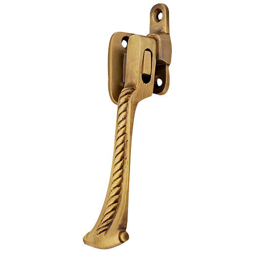 Solid Brass Georgian Roped Universal Style Casement Window Latch (Antique Brass Finish) Copper Mountain Hardware