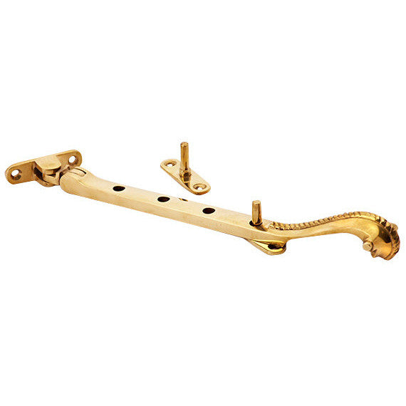 8 Inch Long Georgian Roped Casement Window Stay (Polished Brass Finish) Copper Mountain Hardware