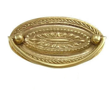 4 Inch Solid Brass Oval Drop Style Pull (Polished Brass Finish) COPPER MOUNTAIN HARDWARE