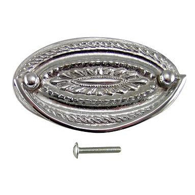 4 Inch Solid Brass Oval Drop Style Pull (Polished Chrome Finish) COPPER MOUNTAIN HARDWARE