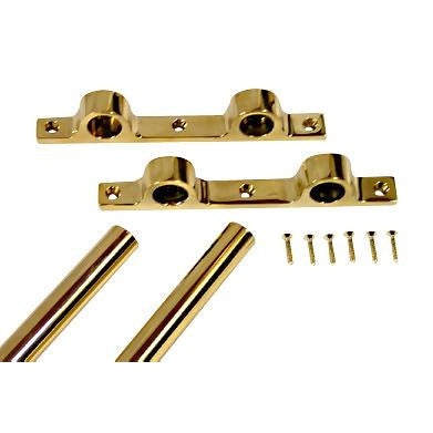 36 Inch Solid Brass Double Push Bar (Polished Brass Finish) COPPER MOUNTAIN HARDWARE