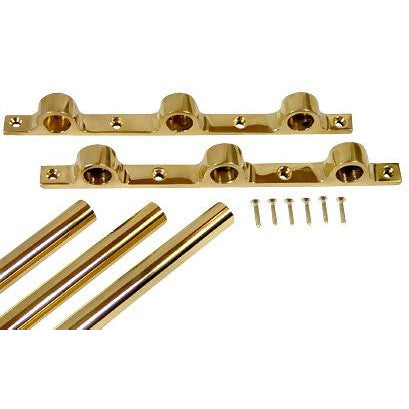 36 Inch Solid Brass Triple Push Bar (Polished Brass Finish) COPPER MOUNTAIN HARDWARE