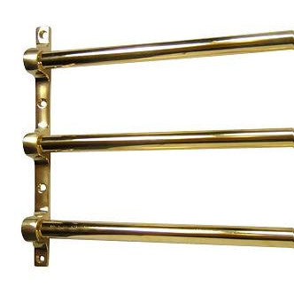 36 Inch Solid Brass Triple Push Bar (Polished Brass Finish) COPPER MOUNTAIN HARDWARE