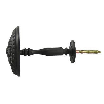 Solid Brass Curtain Tie Back - Large Baroque Button Style (Several Finishes Available)