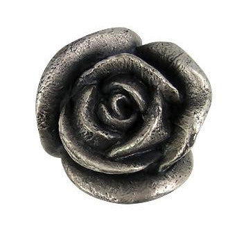 1 3/16 Inch Solid Pewter Rose Knob (Matte Pewter Finish) COPPER MOUNTAIN HARDWARE