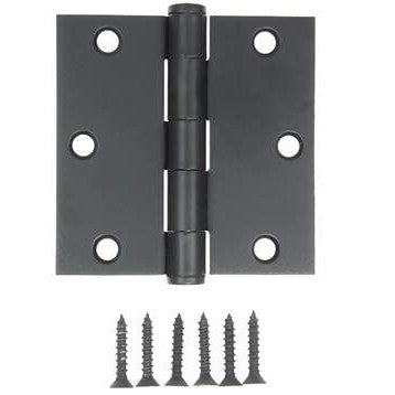 3 1/2 Inch by 3 1/2 Inch Butt Hinge (Forged Black Iron) ACORN MANUFACTURING