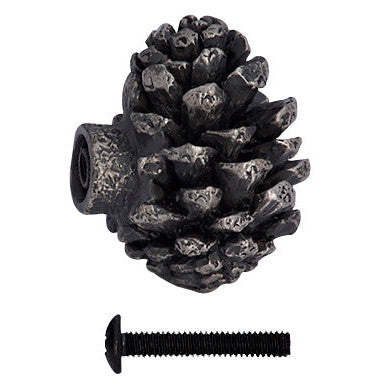 1 1/4 Inch Solid Pewter Pine Cone Knob (Satin Pewter Finish) COPPER MOUNTAIN HARDWARE