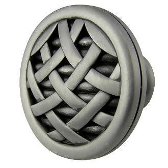 1 1/2 Inch Ribbon & Reed Pewter Knob (Satin Pewter Finish) COPPER MOUNTAIN HARDWARE