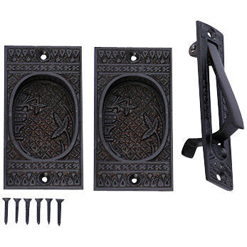 Broken Leaf Single Pocket Passage Style Door Set (Oil Rubbed Bronze) COPPER MOUNTAIN HARDWARE