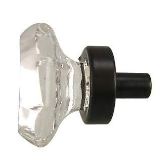 1 Inch Crystal Octagon Old Town Cabinet Knob (Oil Rubbed Bronze Base) COPPER MOUNTAIN HARDWARE