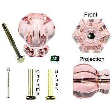 1 1/2 Inch Depression Pink Glass Knobs COPPER MOUNTAIN HARDWARE