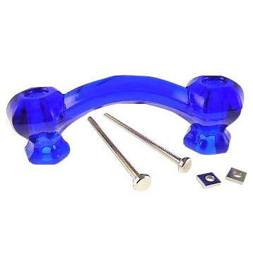 4 1/4 Inch Overall (3 Inch c-c) Cobalt Blue Glass Cabinet Handles COPPER MOUNTAIN HARDWARE