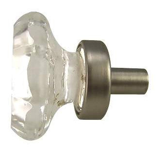 1 Inch Old Town Crystal Cabinet Knob (Antique Nickel Base) EMTEK