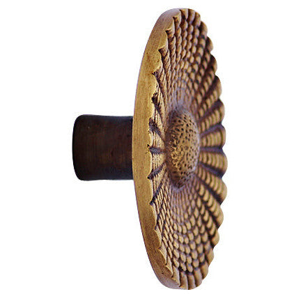 2 Inch Solid Brass Art Deco Style Round Knob (Antique Brass Finish) COPPER MOUNTAIN HARDWARE