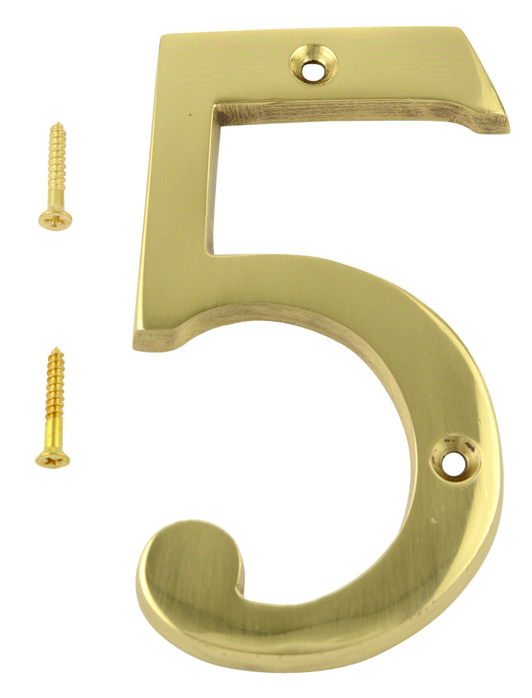 4 Inch Tall House Number 5 COPPER MOUNTAIN HARDWARE