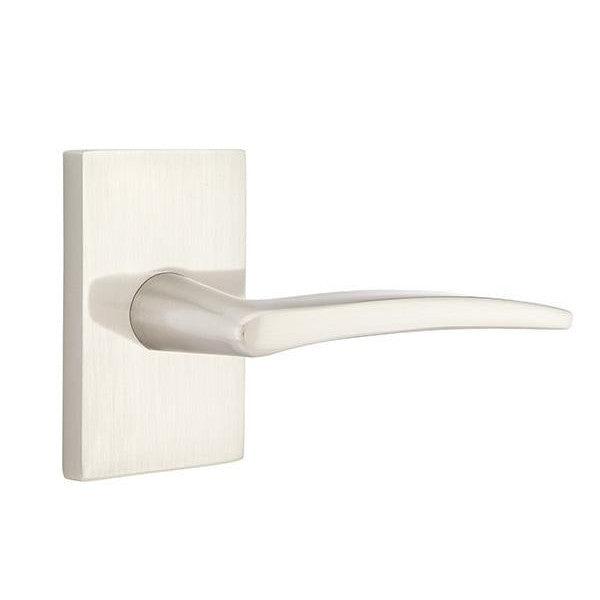 Emtek Solid Brass Poseidon Lever With Modern Rectangular Rosette (Several Finish Options) EMTEK