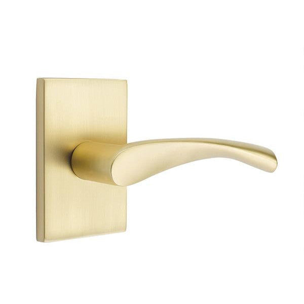 Emtek Solid Brass Triton Lever With Modern Rectangular Rosette (Several Finish Options) EMTEK