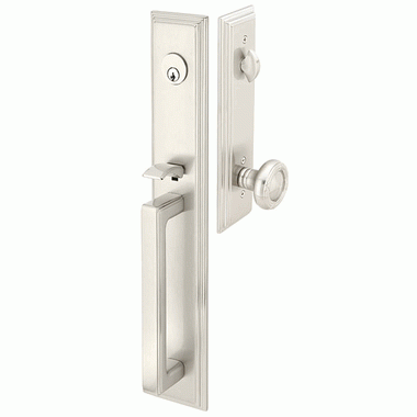 Solid Brass Melrose Style Entryway Set (Brushed Nickel Finish) EMTEK