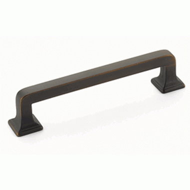 4 3/4 Inch (4 Inch c-c) Menlo Park Pull (Ancient Bronze Finish) SCHAUB