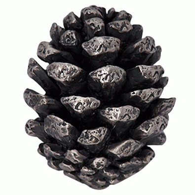 1 1/4 Inch Solid Pewter Pine Cone Knob (Satin Pewter Finish) COPPER MOUNTAIN HARDWARE