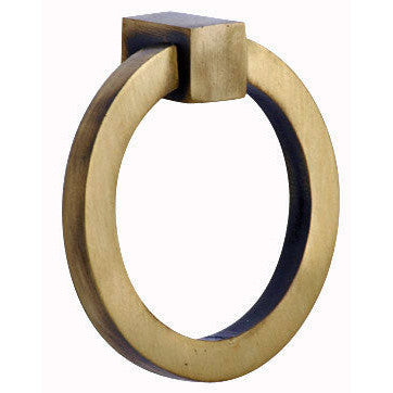 2 1/2 Inch Mission Style Solid Brass Drawer Ring Pull (Antique Brass) COPPER MOUNTAIN HARDWARE