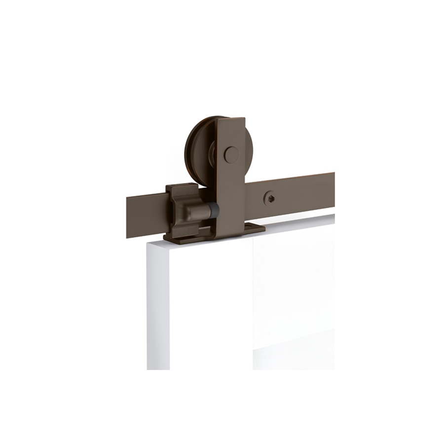Modern Rectangular Top Mount Barn Door Hanger (Several Finishes Available) EMTEK