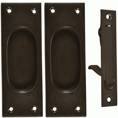 New Traditional Square Pattern Single Pocket Passage Style Door Set (Oil Rubbed Bronze Finish) COPPER MOUNTAIN HARDWARE