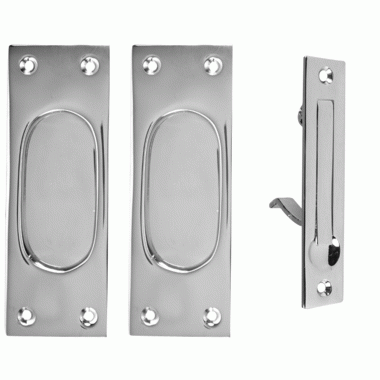 New Traditional Square Pattern Single Pocket Passage Style Door Set (Polished Chrome Finish) COPPER MOUNTAIN HARDWARE