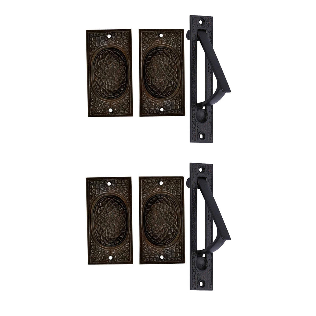 Craftsman Pattern Double Pocket Passage Style Set (Oil Rubbed Bronze) COPPER MOUNTAIN HARDWARE