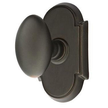 Solid Brass Egg Door Knob Set With # 8 Rosette (Several Finish Options) EMTEK