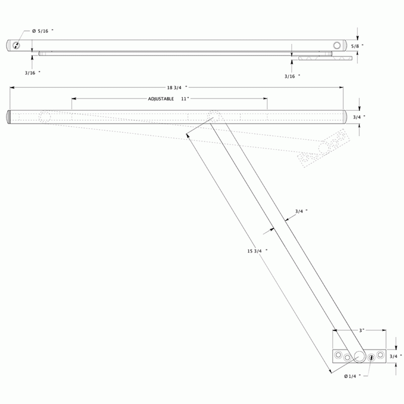 Solid Brass Overhead Door Holder (Prime Coat White) DELTANA