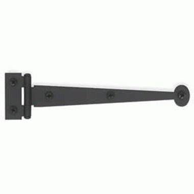 Pair 6 Inch Solid Smooth Iron Bean Tip Strap Hinges (Matte Black Finish) ACORN MANUFACTURING