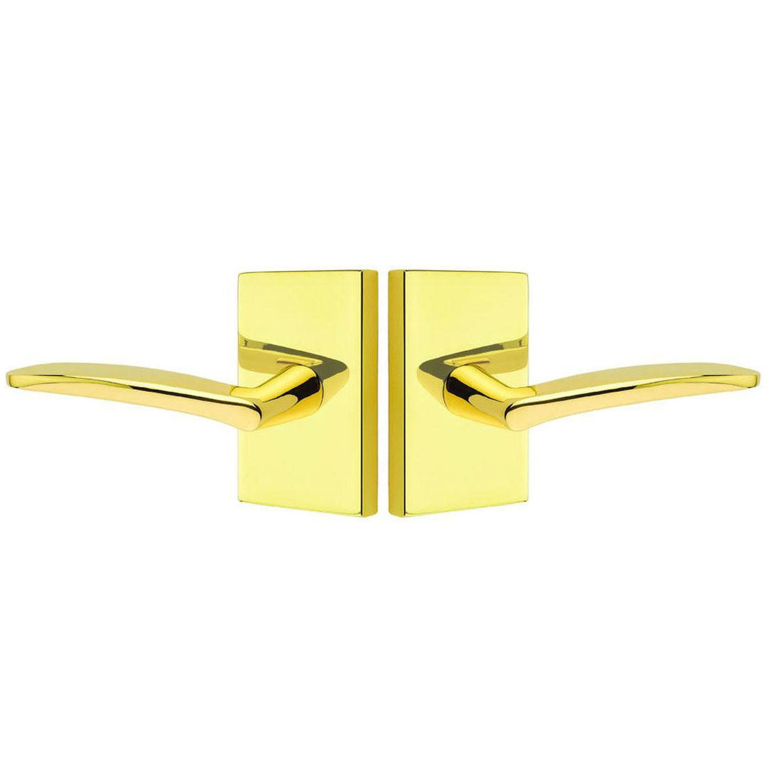 Emtek Solid Brass Poseidon Lever With Modern Rectangular Rosette (Several Finish Options) EMTEK