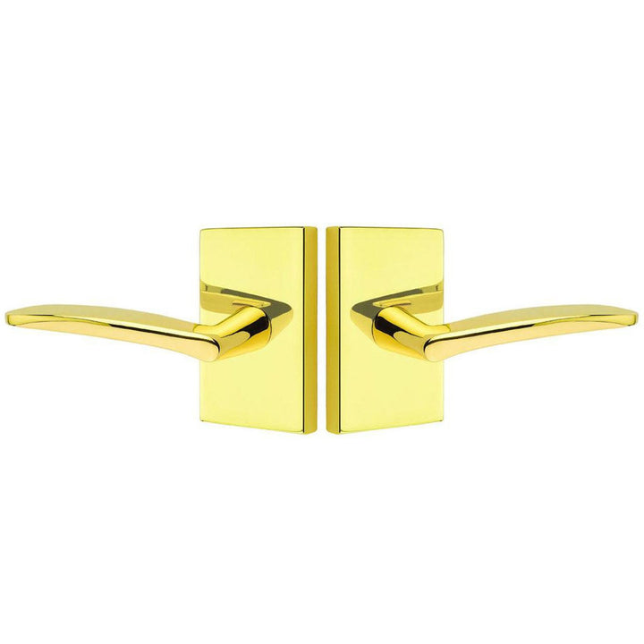 Emtek Solid Brass Poseidon Lever With Modern Rectangular Rosette (Several Finish Options) EMTEK