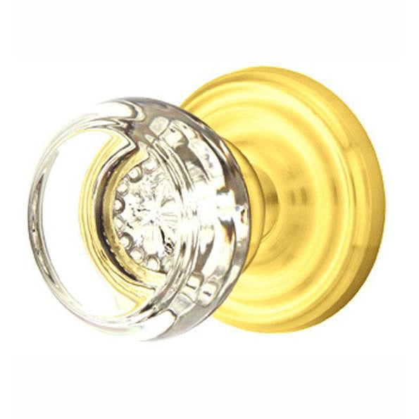 Emtek 810GT Georgetown Crystal Passage Knobset with Brass Rosette Pewter Knobset Passage EMTEK