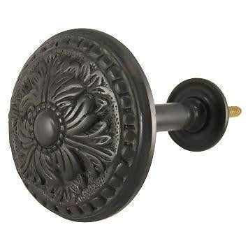 Solid Brass Curtain Tie Back - Large Baroque Button Style (Oil Rubbed Bronze Finish) Copper Mountain Hardware