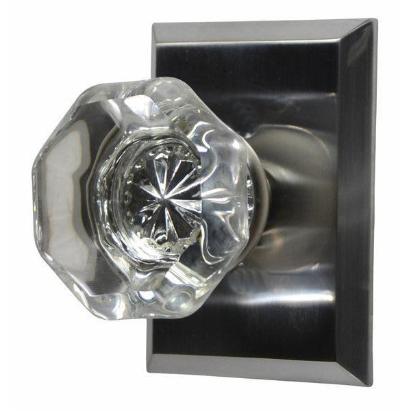 Providence Crystal Door Knob Solid Brass Traditional Plate (Several Finishes Available) COPPER MOUNTAIN HARDWARE