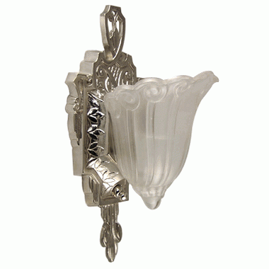 Period Style Art Deco Wall Sconce (Frosted Glass Shade) COPPER MOUNTAIN HARDWARE