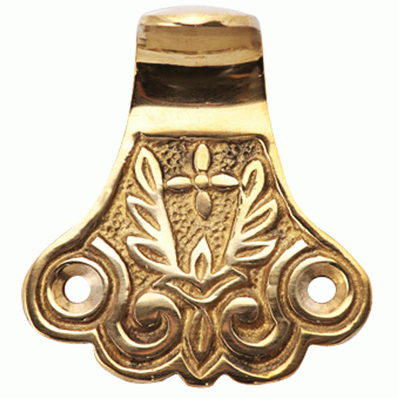 Solid Brass Laurel Wreath Sash Lift (Polished Brass Finish) Copper Mountain Hardware