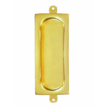 Rectangular Solid Brass Pocket Door Pull DELTANA