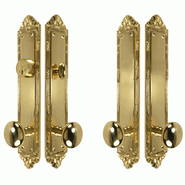 Ribbon & Reed Oval Deadbolt Entryway Set (Polished Brass Finish) COPPER MOUNTAIN HARDWARE